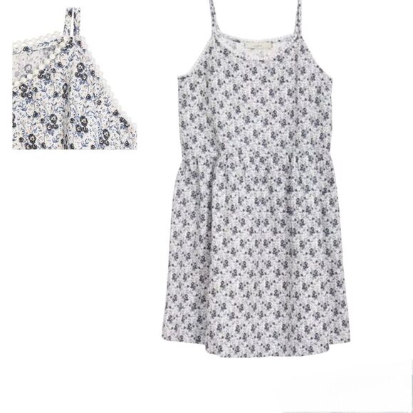 LOFT Floral Lacy Strappy Swing Mini Halter Dress Sz XS - Picture 1 of 6